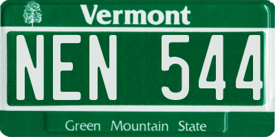 VT license plate NEN544