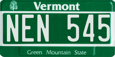 VT license plate NEN545
