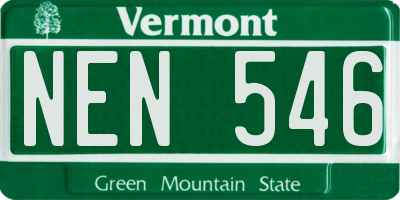 VT license plate NEN546