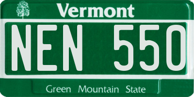 VT license plate NEN550
