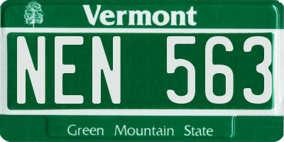 VT license plate NEN563
