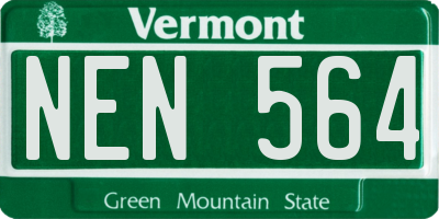 VT license plate NEN564