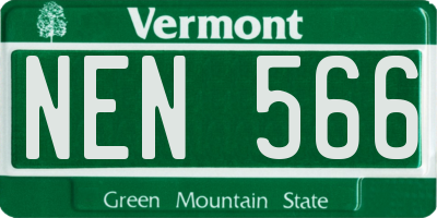 VT license plate NEN566