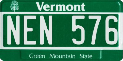 VT license plate NEN576