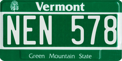 VT license plate NEN578