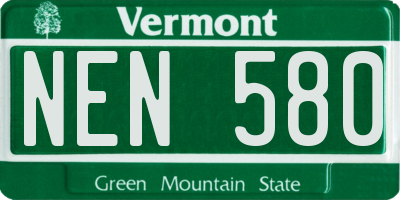 VT license plate NEN580