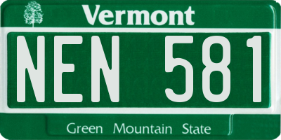 VT license plate NEN581