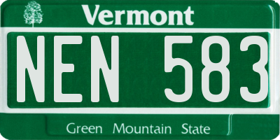 VT license plate NEN583