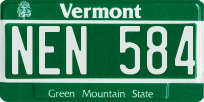 VT license plate NEN584