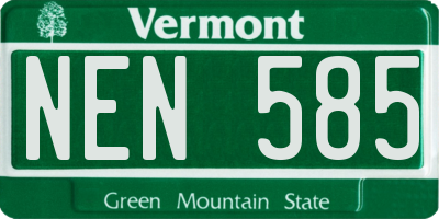 VT license plate NEN585