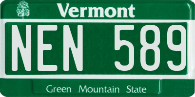 VT license plate NEN589