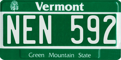 VT license plate NEN592