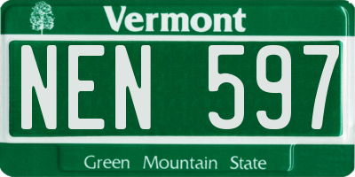 VT license plate NEN597