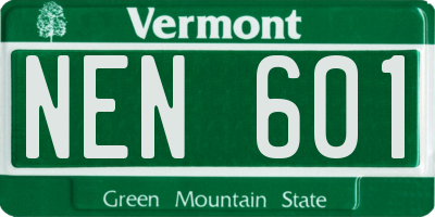 VT license plate NEN601