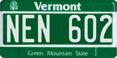 VT license plate NEN602