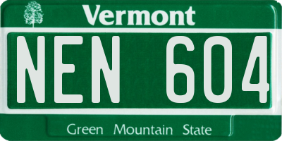 VT license plate NEN604