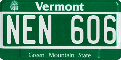 VT license plate NEN606