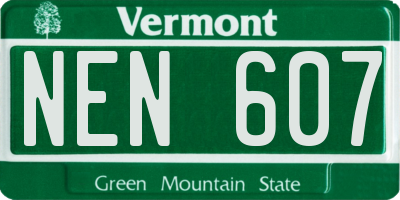 VT license plate NEN607
