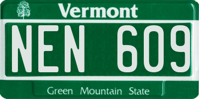 VT license plate NEN609