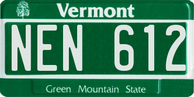 VT license plate NEN612