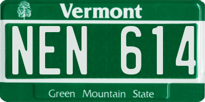 VT license plate NEN614