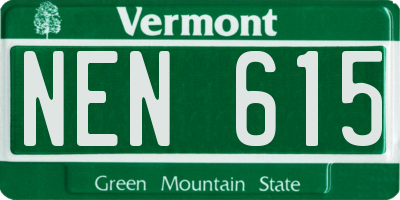 VT license plate NEN615