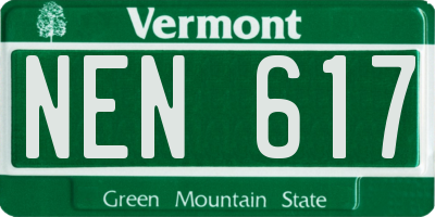 VT license plate NEN617