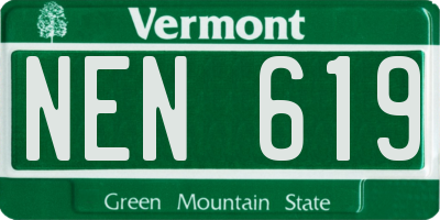 VT license plate NEN619