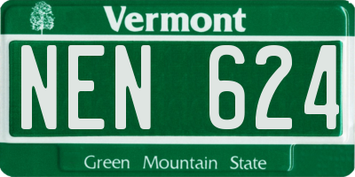 VT license plate NEN624