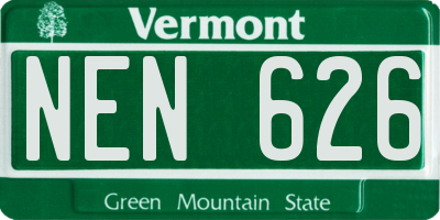 VT license plate NEN626