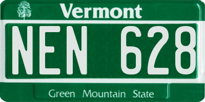 VT license plate NEN628