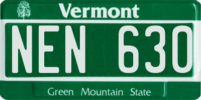 VT license plate NEN630