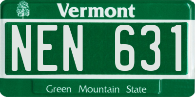 VT license plate NEN631