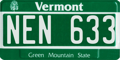 VT license plate NEN633