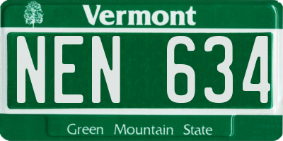 VT license plate NEN634