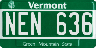 VT license plate NEN636