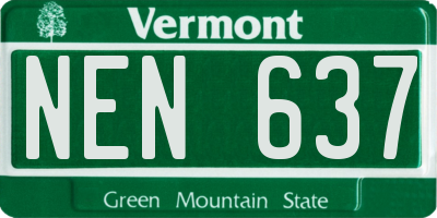 VT license plate NEN637