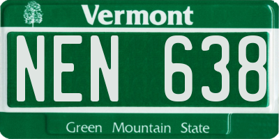 VT license plate NEN638