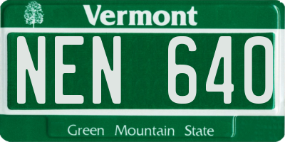 VT license plate NEN640