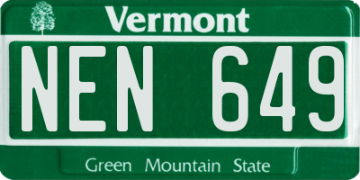 VT license plate NEN649