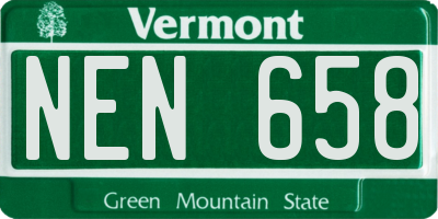VT license plate NEN658