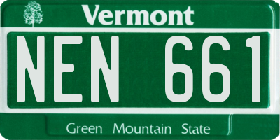 VT license plate NEN661