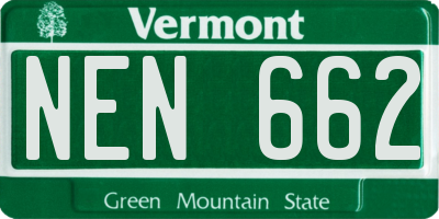 VT license plate NEN662