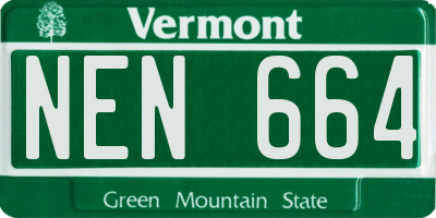 VT license plate NEN664