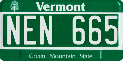 VT license plate NEN665