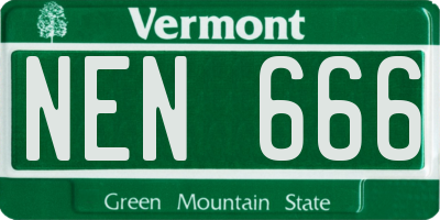 VT license plate NEN666
