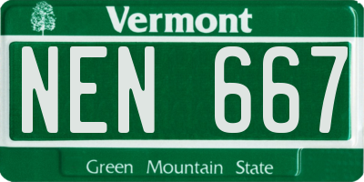 VT license plate NEN667