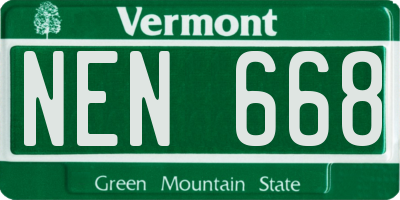VT license plate NEN668