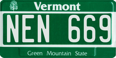 VT license plate NEN669