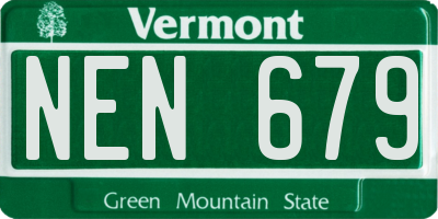 VT license plate NEN679